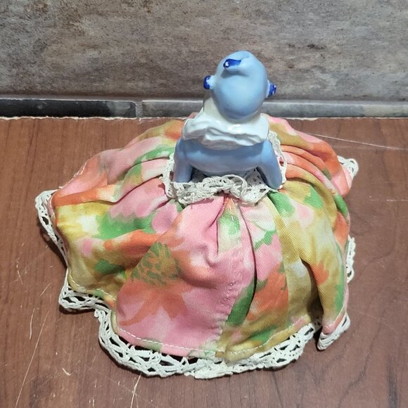 Vintage Porcelain Half Doll Pin Cushion - Picture 6 of 11
